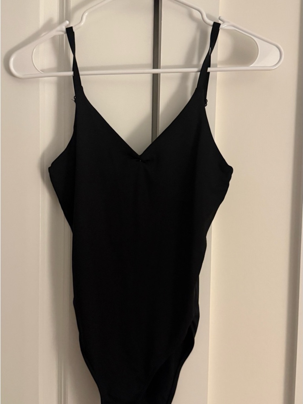 Zara Black V-Neck Spaghetti Strap Bodysuit
